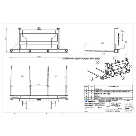 SCHOENPICK AP 1801 4 TANDEN Ø45 LG 1055 EURO-TYPE BORING