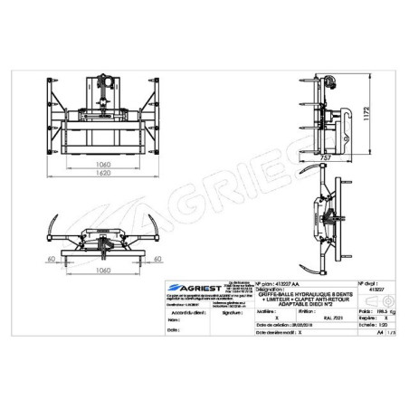 HYDRAU, 8DTS DIECI N°2 FLEX+LE+LIMIT+ARTIGLIO A SFERA VALVOLA