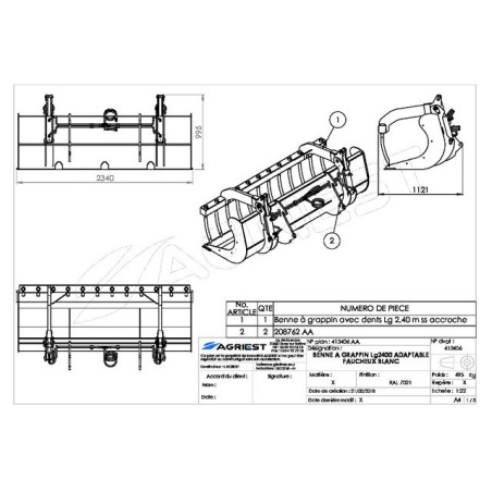 GRAB BUCKET AP-BG AVC DTSLG2400 M FAUCHE UX STD