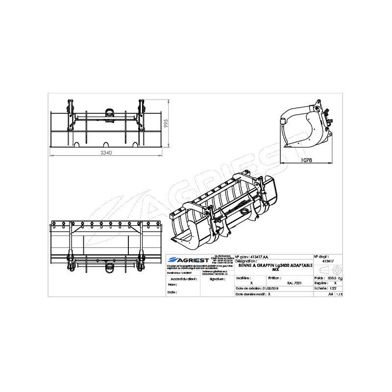 AP-BG AVC DTSLG2400 M MESH GRAB BUCKET