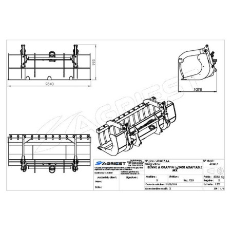 AP-BG AVC DTSLG2400 M MESH GRAB BUCKET