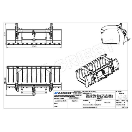 FOURCHE A GRAPPIN AP-FG AV DTS LG2400 M MERLO