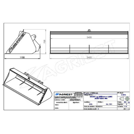 CUBO DELANTERO AP-GF CON HOJA DE MALLA LG2400 M
