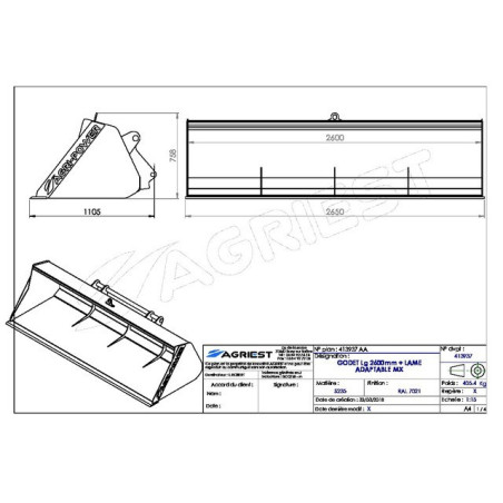 CUBO DELANTERO AP-GF CON HOJA DE MALLA LG2600 M