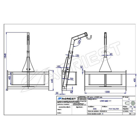 AP LS1200 B DE 1,2T ELEVACIÓN DE BOLSA DE BRIDA