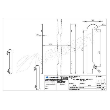JCB Q-FIT ROHSCHWEISSADAPTER-KIT