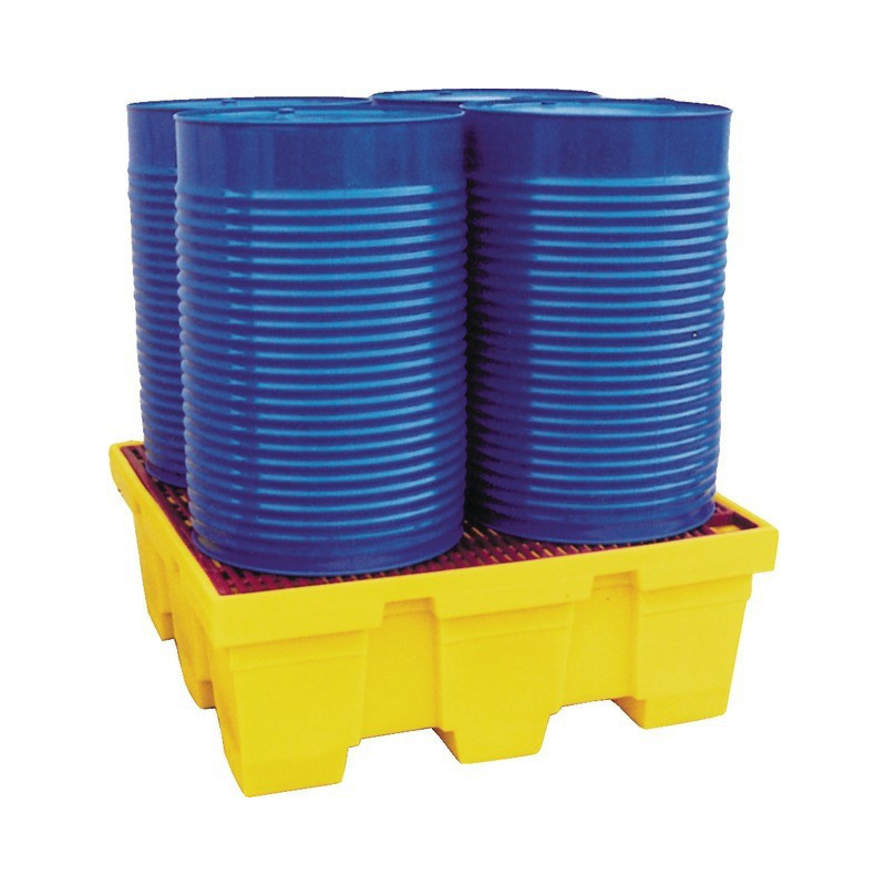 QUADRATISCHER SICHERUNGSTANK, 4 FÄSSER, METALL-/KUNSTSTOFFGITTER,