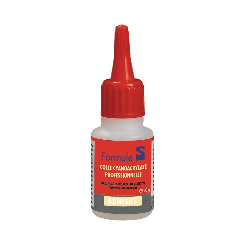 PEGAMENTO DE CIANOACRILATO PARA TODOS LOS MATERIALES, BOTELLA DE 20 GR FÓRMULA S
