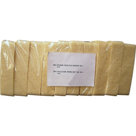 EPONGE VEGETALE NON BORDEE 127X89X2,5 MM SACHET DE 10
