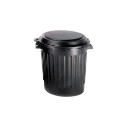 POUBELLE NOIRE AVEC COUVERCLE 80L
