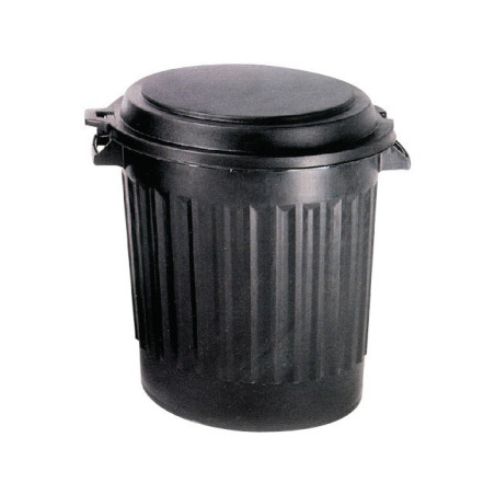 BIDONE NERO CON COPERCHIO 80L