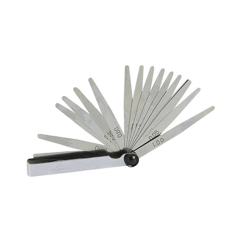 Acero de calibre de grosor 250 mm, 20 lamas de 0,05 mm a 1 mm.