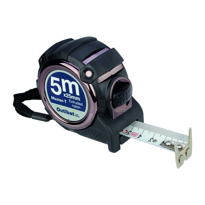 Misurazione bi-materiale - Outibat - 5m x 25mm - Gancio magnetico - Nastro in nylon estruso
