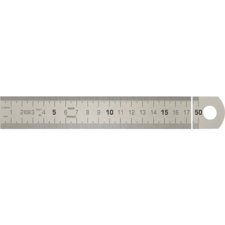 RIGHELLO SEMIRIGIDO IN ACCIAIO INOSSIDABILE DA 500 MM A GRADAZIONE DOPPIA FACCIA KS TOOLS