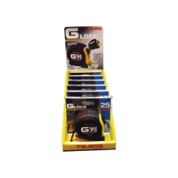 DISPLAY 6 METRES A RUBAN G LOCK 7 M X 25 MM ANTICHOC JAUNE TAJIMA