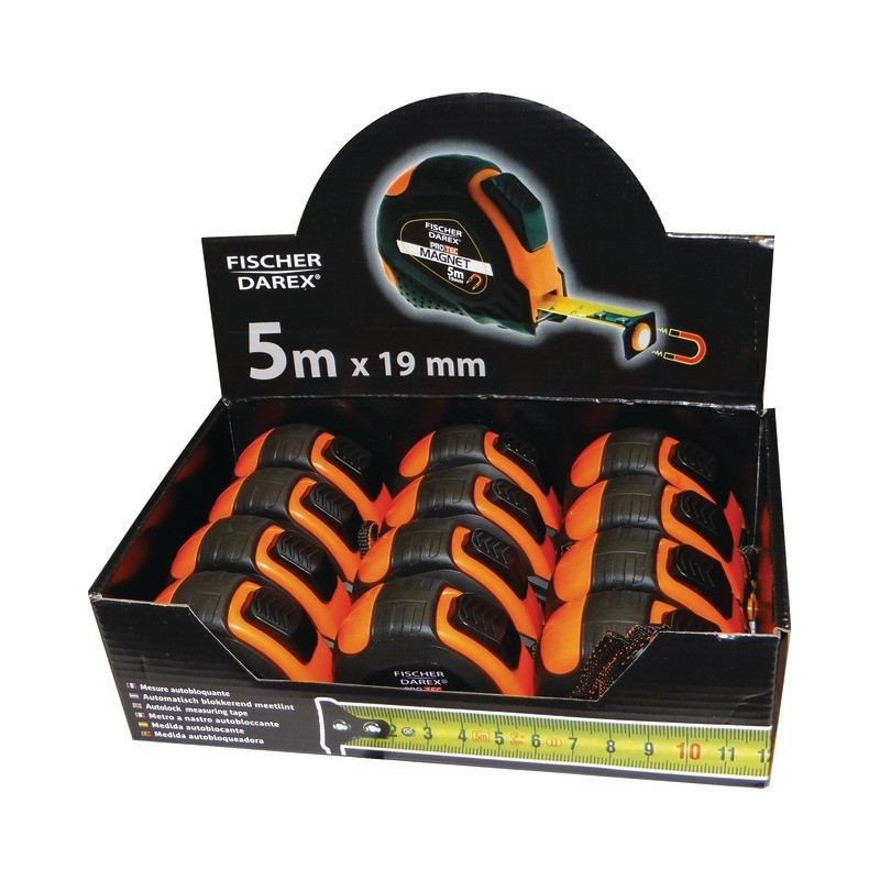 DISPLAY DA 12 METRI CON NASTRO BIMATERIALE 5 M X 19 MM FISCHER DAREX MAGNETICO AUTOBLOCCANTE