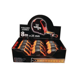 PRESENTOIR 12 METRES A RUBAN BI-MATIETRE 8 M X 25 MM AUTOBLOCANT MAGNETIQUE FISCHER DAREX
