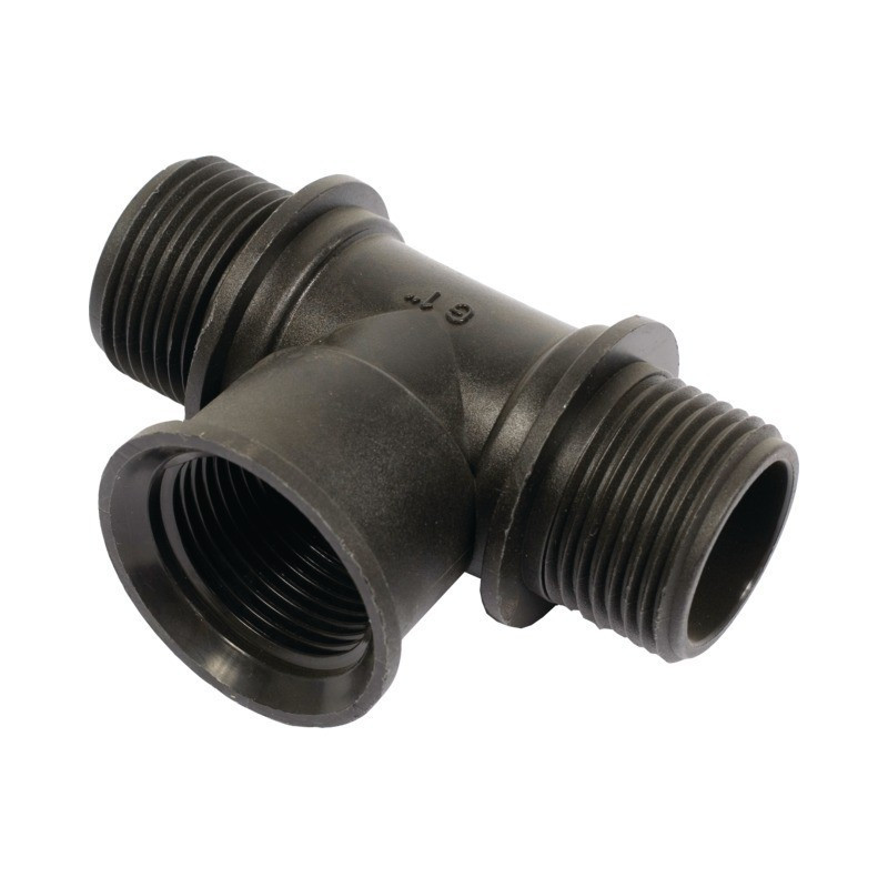 CONECTOR DE CABLE EN "T". G 1" M-F-M