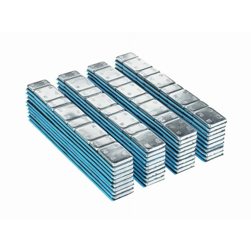 Masse adhésive arrondie en acier pour jantes aluminium SLIM, galvanisée argent.