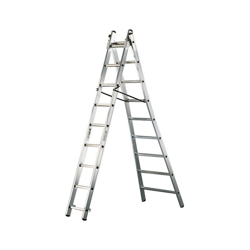KONVERTIERBARE LEITER 2X8 SPROSSEN, 3,32 M/4,72 M ULTRA PRO ARTUB,