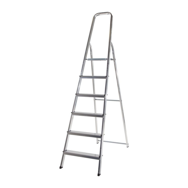 Escalera doméstica Hailo MixAlu - 6 peldaños - Altura de trabajo 3,03 m