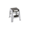 Tabouret marchepied plastique avec coffre Eda - Gris béton et noir