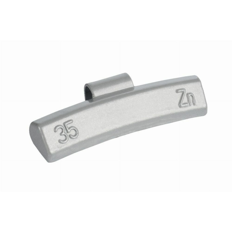 Découvrez nos masses d'équilibrage en zinc revêtues d'un revêtement polymère gris.