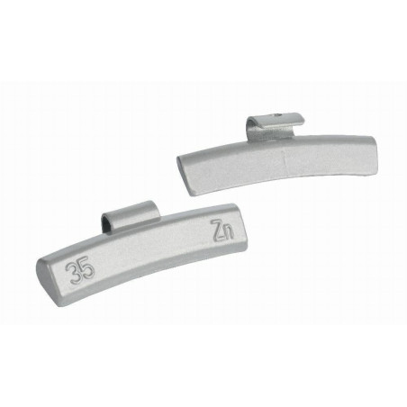 Premium aluminum wheel weights with protective polymer finish for precise balancing.