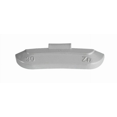 Masse à clipser zinguée pour jantes en acier : équilibrage précis et montage facile.