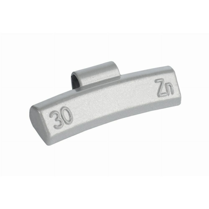 Découvrez nos masses d'équilibrage en zinc avec revêtement polymère gris. Fixation stable, équilibrage précis.