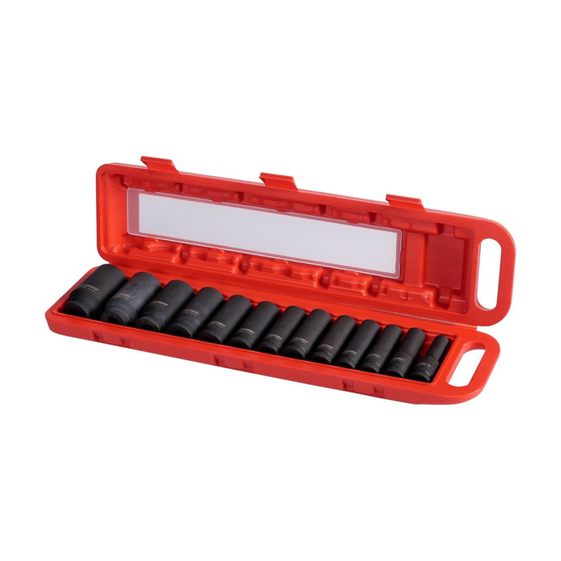 Ensemble de douilles à chocs professionnelles pour mécanique automobile et industrielle.