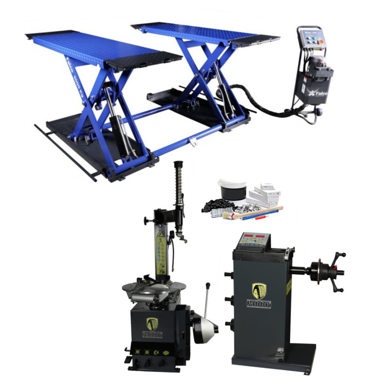 Pack professionnel pour le montage et démontage de pneus : performances fiables et conformes.