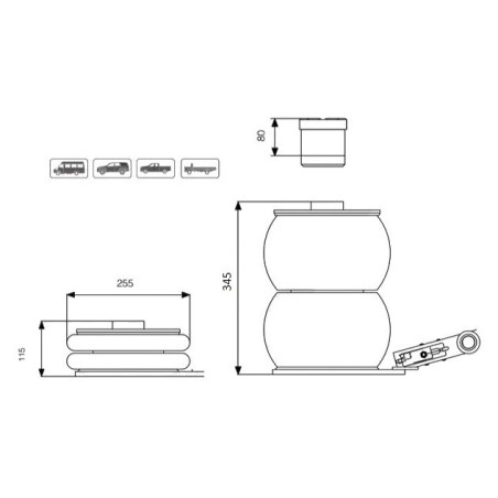 Cric à soufflet pneumatique Mammuth : compact, puissant et polyvalent.
