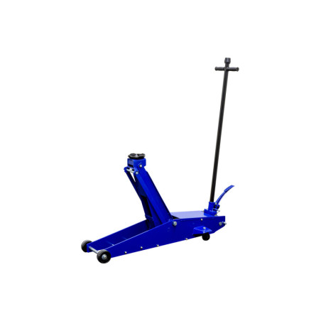 Industrial workshop jack with 3-ton lifting capacity, high lift height, and quick lift system.