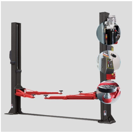 Pont élévateur hydraulique à deux colonnes pour véhicules jusqu'à 4 tonnes.