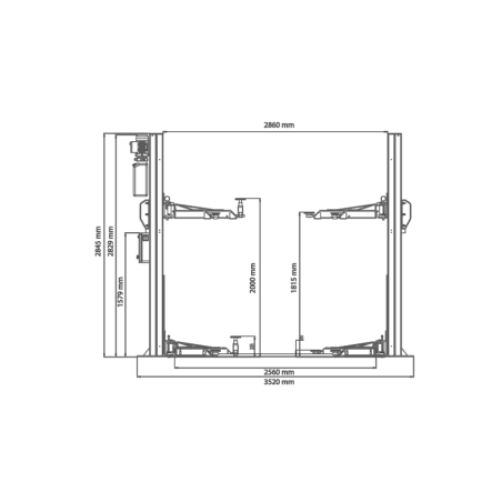 Pont élévateur hydraulique professionnel pour véhicules jusqu'à 4 tonnes, technologie avancée.
