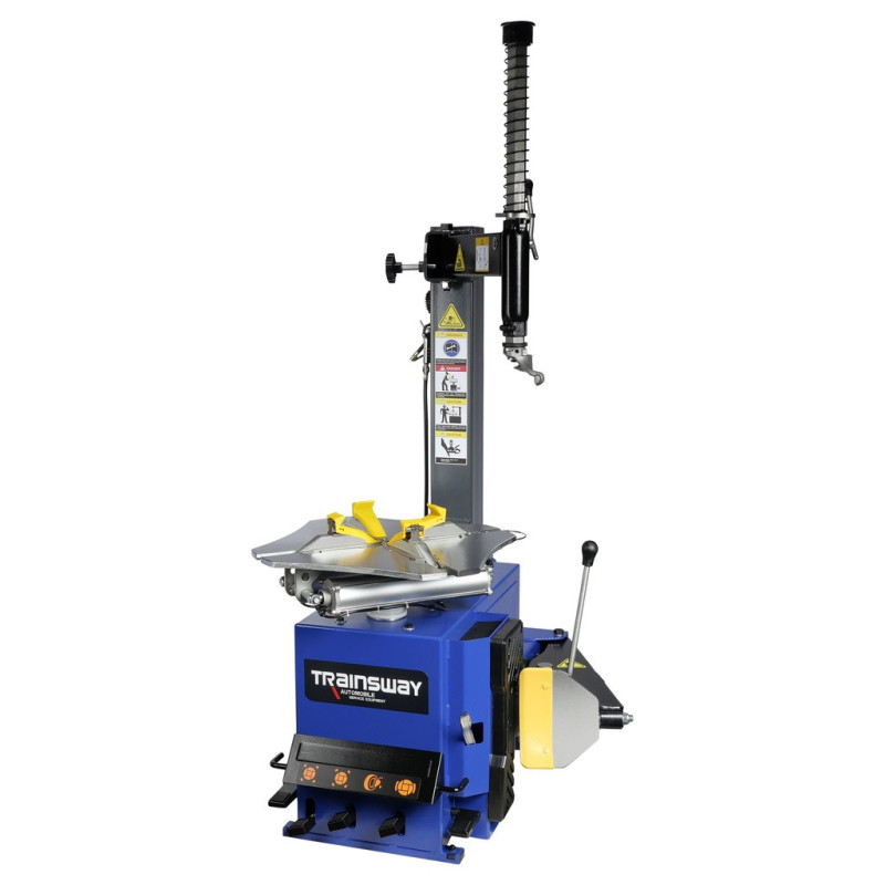 Machine professionnelle de démontage de pneus pour voiture et moto, performante et compacte.