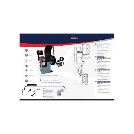 Wheel Balancer for 12-24" Wheels with Dynamic Measurement, Auto-calibration, and 7 Modes.