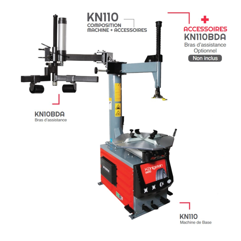 DÉMONTE-PNEU SEMI-AUTOMATIQUE 24″ Königstein KN110 : qualité et performance pour votre atelier.