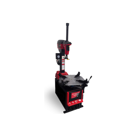 Effortless tire changing tool with assist lever, adjustable support, precise performance.