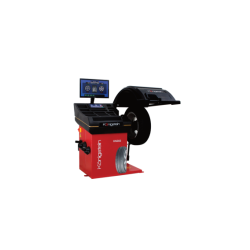 Équilibreuse numérique haut de gamme avec laser et écran pour professionnels automobiles.