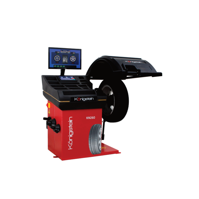 Équilibreuse numérique haut de gamme avec laser et écran pour professionnels automobiles.