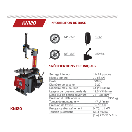 Semi-Automatic Tire Changer - Königstein KN120plusBDA with Advanced Features