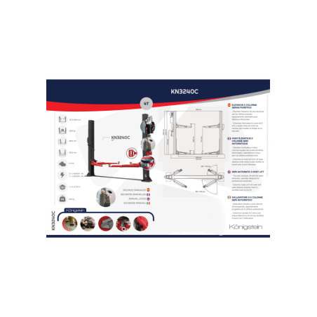 Upgrade your workshop with the Königstein Hydraulic Two-Post Lift - reliable and efficient!