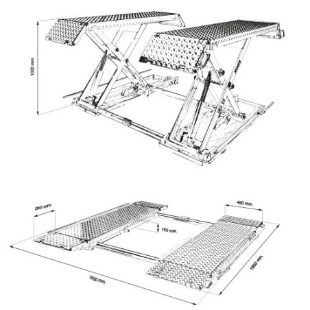 Pont élévateur à ciseaux Königstein KN3630N : qualité professionnelle pour garages automobiles.