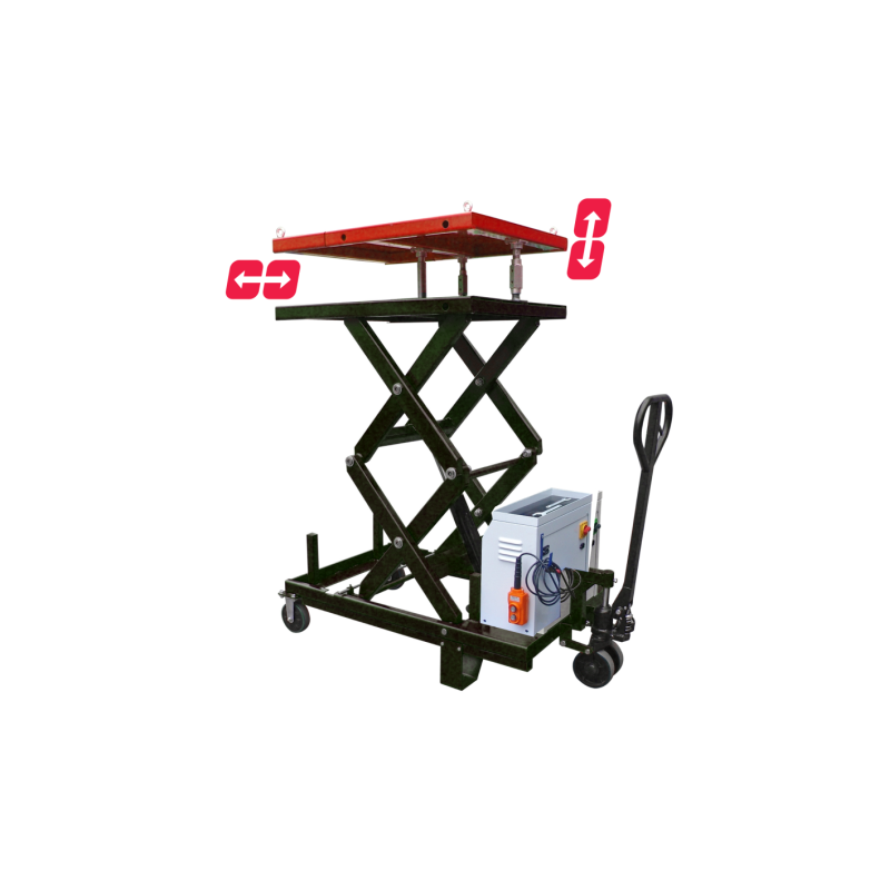 Table Élévatrice Polyvalente pour véhicules électriques : déchargement, déplacement et réparations facilités.