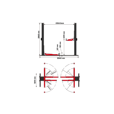 Élévateur hydraulique à deux colonnes : performance et sécurité pour ateliers professionnels.