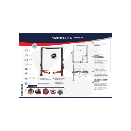 Pont Élévateur 2 Colonnes Automatique 4.5T - Performances exceptionnelles pour ateliers professionnels.
