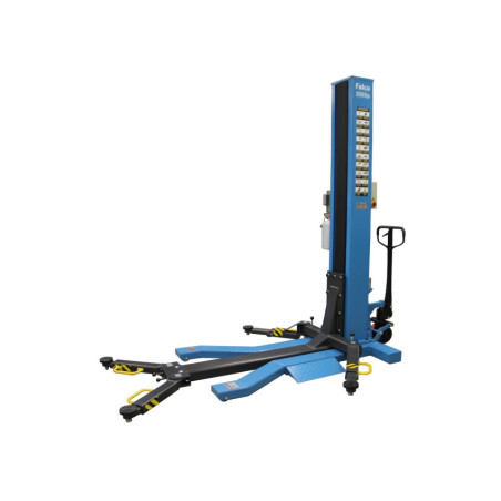 Pont élévateur mobile à colonne unique, robuste et pratique pour professionnels.