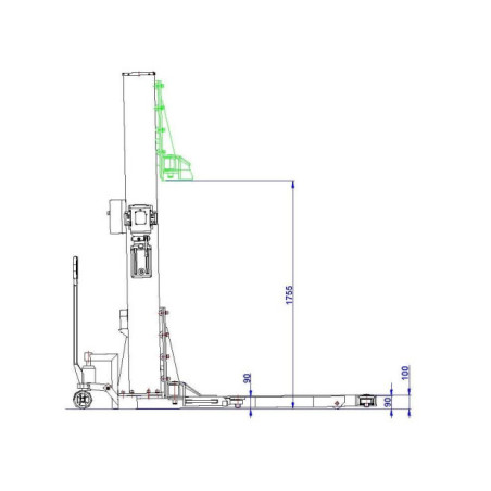 Pont élévateur mobile à colonne unique, qualité professionnelle Falco Sollevatori.